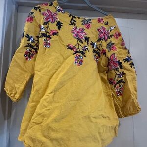 Floral Embroidered Yellow Top Kindred SOLD
